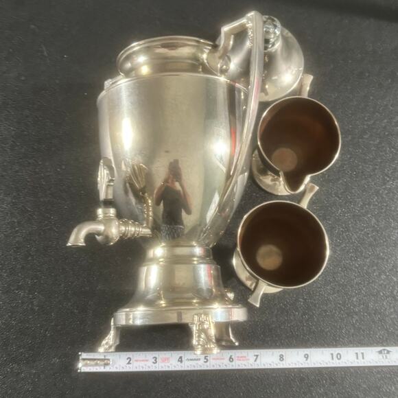 Royal Rochester Chrome Vintage Electric Coffee Pot Percolator 3PC Set - Picture 9 of 10